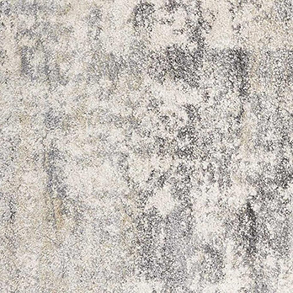 7' Gray And Tan Abstract Runner Rug