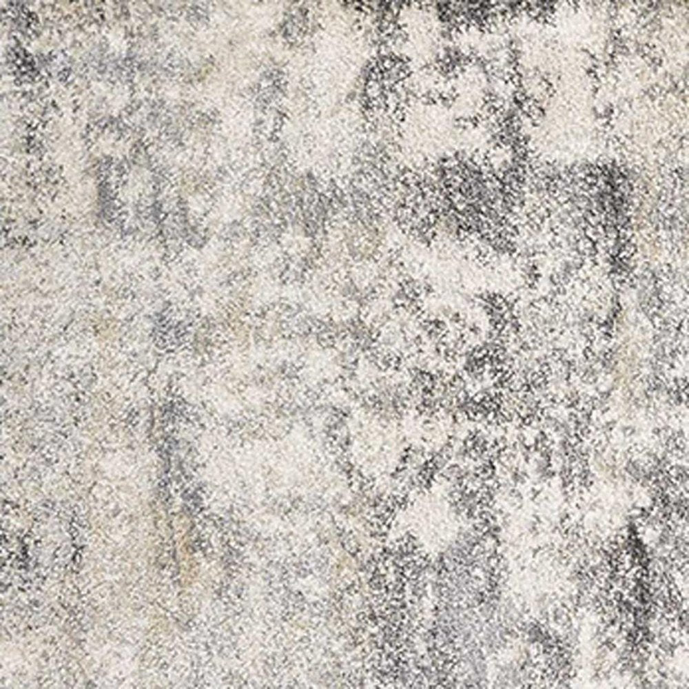 7' Gray And Tan Abstract Runner Rug