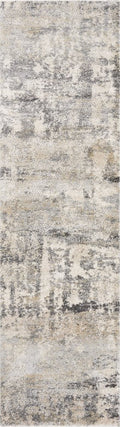 7' Gray And Tan Abstract Runner Rug