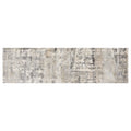 7' Gray And Tan Abstract Runner Rug
