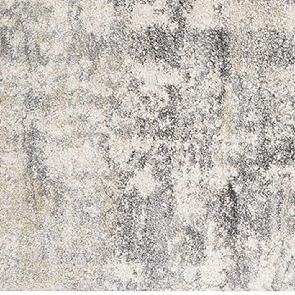 7' Gray And Tan Abstract Runner Rug