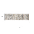 7' Gray And Tan Abstract Runner Rug
