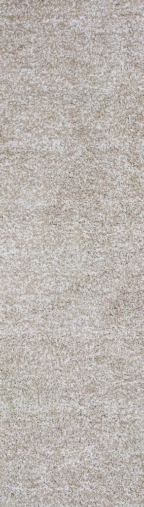 8' Ivory Heather Indoor Shag Runner Rug