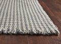 3' X 5' Gray And Light Gray Wool Houndstooth Hand Woven Area Rug