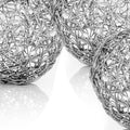 Set of Three 5" Nickel Iron Decorative Orb Tabletop Sculptures