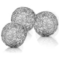 Set of Three 5" Nickel Iron Decorative Orb Tabletop Sculptures