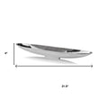 32" Contempo Shiny Silver Long Boat Tray