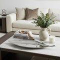 36" Silver Aluminum Leaf Shaped Centerpiece Bowl