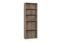 71" Taupe Distressed Wood Adjustable Five Tier Bookcase