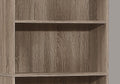 71" Taupe Distressed Wood Adjustable Five Tier Bookcase