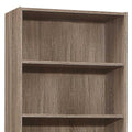 71" Taupe Distressed Wood Adjustable Five Tier Bookcase