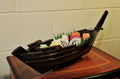6" Dark Brown Novelty Wood Serving Tray With Handles