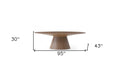 95" Brown Oval Solid Wood Pedestal Base Dining Table
