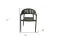 Set of Four 22" Gray Aluminum Outdoor Arm Chair