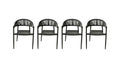 Set of Four 22" Gray Aluminum Outdoor Arm Chair