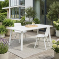 87" White Aluminum Outdoor Dining Table