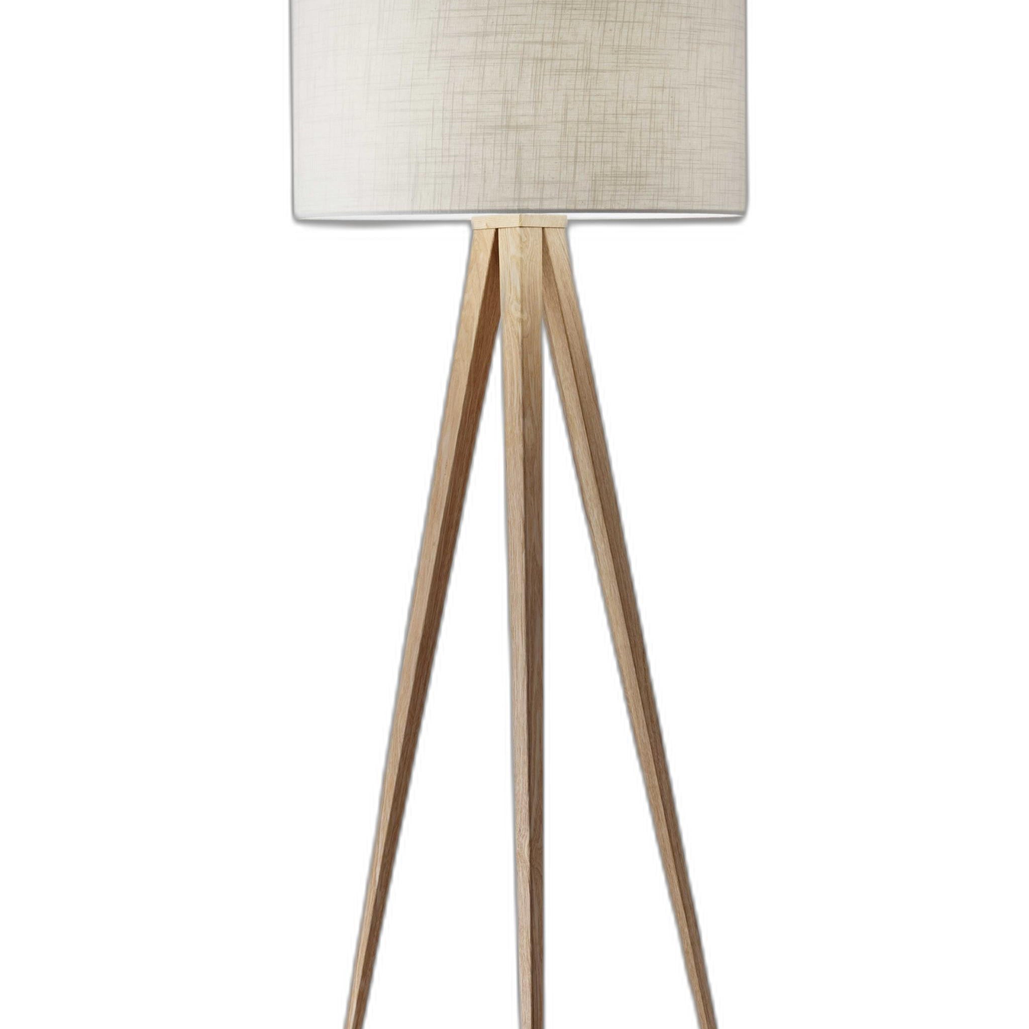 60" Tripod Floor Lamp With White Drum Shade