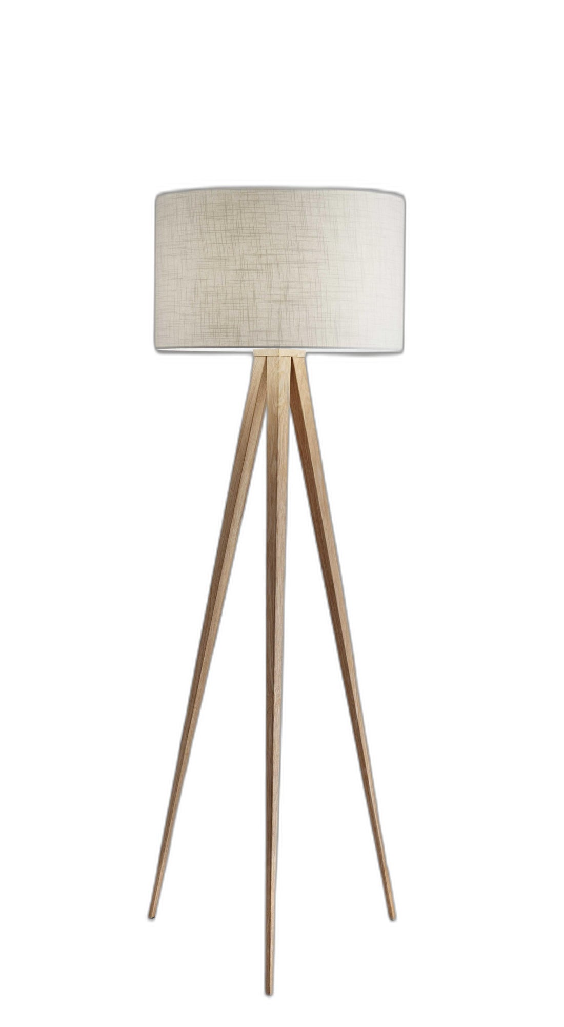 60" Tripod Floor Lamp With White Drum Shade