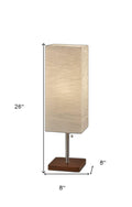 Wildside Paper Shade With Walnut Wood Table Lamp