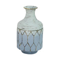 12" Blue And Gold Bud Metal Table Vase
