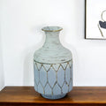 12" Blue And Gold Bud Metal Table Vase