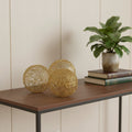 Set of Three Gold Aluminum Decorative Orbs