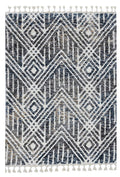 9' X 13' Gray and Ivory Geometric Area Rug