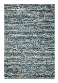 5' X 7' Ivory Blue And Gray Wool Striped Hand Woven Area Rug