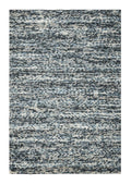 5' X 7' Ivory Blue And Gray Wool Striped Hand Woven Area Rug