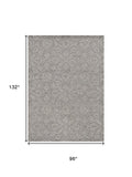 8' X 11' Gray And Light Gray Wool Floral Medallion Hand Tufted Area Rug