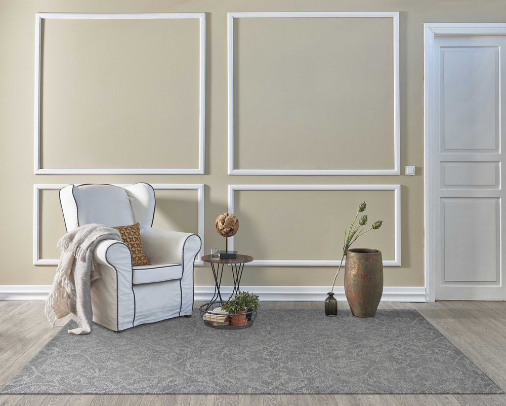 8' X 11' Gray And Light Gray Wool Floral Medallion Hand Tufted Area Rug