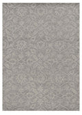 8' X 11' Gray And Light Gray Wool Floral Medallion Hand Tufted Area Rug