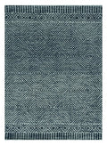 5' X 7' Gray And Black Wool Geometric Hand Tufted Area Rug