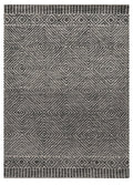 5' X 7' Gray And Black Wool Geometric Hand Tufted Area Rug