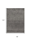 5' X 7' Gray And Black Wool Geometric Hand Tufted Area Rug