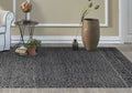 7' X 10' Gray and Black Wool Geometric Hand Tufted Area Rug