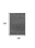 9' X 13' Gray And Black Wool Geometric Hand Tufted Area Rug