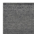 9' X 13' Gray And Black Wool Geometric Hand Tufted Area Rug