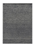 9' X 13' Gray And Black Wool Geometric Hand Tufted Area Rug