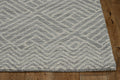 8' Denim Blue And Gray Wool Geometric Hand Tufted Runner Rug