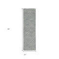 8' Denim Blue And Gray Wool Geometric Hand Tufted Runner Rug