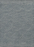 9' X 13' Denim Blue And Gray Wool Geometric Hand Tufted Area Rug