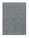 9' X 13' Denim Blue And Gray Wool Geometric Hand Tufted Area Rug