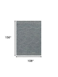 8' Denim Blue And Gray Wool Geometric Hand Tufted Runner Rug