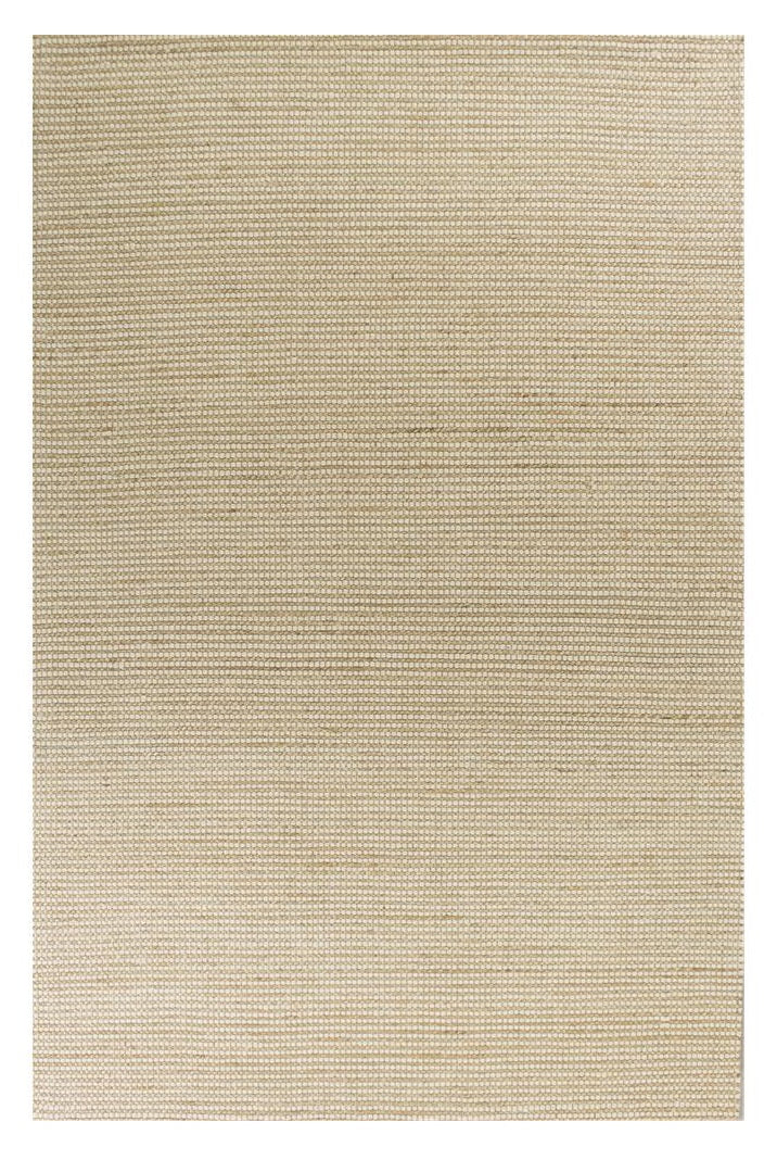 7' X 10' Tan and Ivory Wool Hand Woven Area Rug