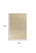 7' X 10' Tan and Ivory Wool Hand Woven Area Rug