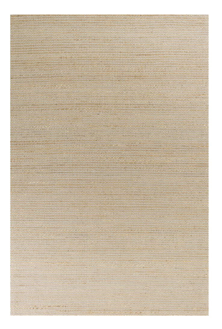 7' X 10' Tan and Ivory Wool Hand Woven Area Rug