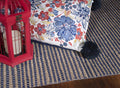 8' X 11' Blue And Beige Abstract Hand Woven Area Rug