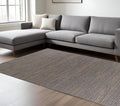 5' X 7' Blue Wool Abstract Hand Woven Area Rug