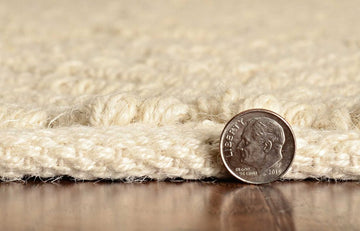 5' X 8' Ivory And Beige Jute Chevron Hand Woven Area Rug